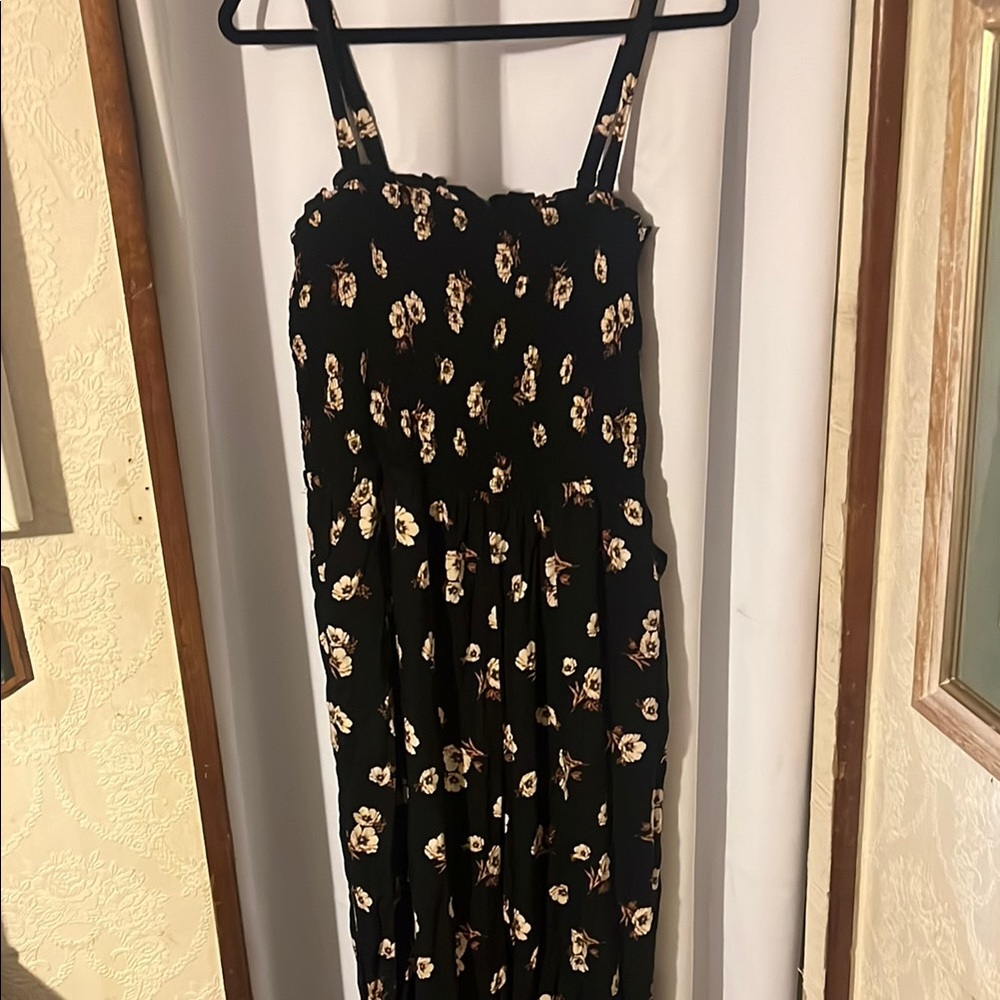Floral Black Romper